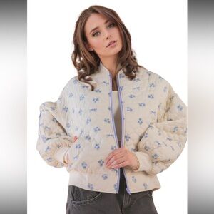 NWT Precious Petals Quilted Jacket